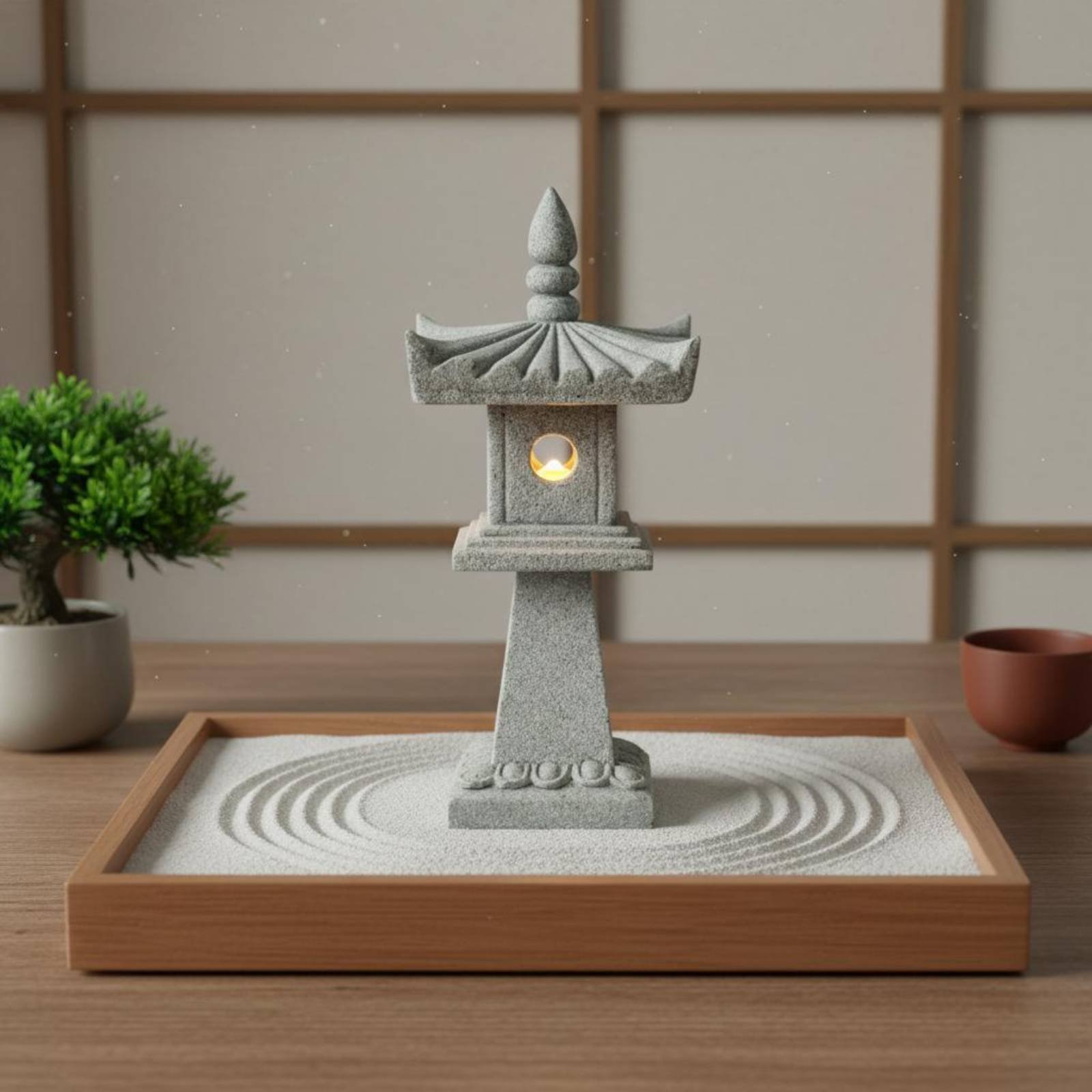 Japanese Garden Bonsai - Lentera Batu Miniatur Antik untuk Dekorasi
