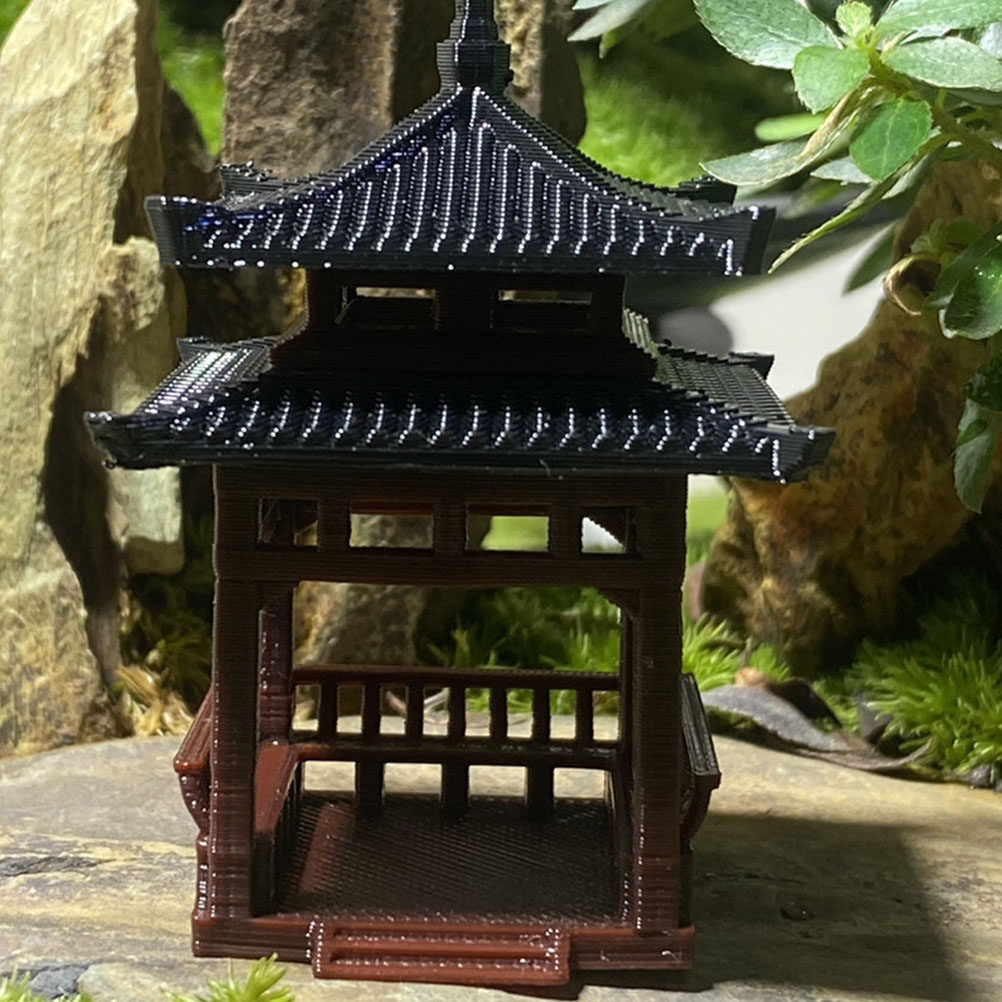 Japanese Garden Bonsai - Ornamen Taman Air Mini Pavilion untuk