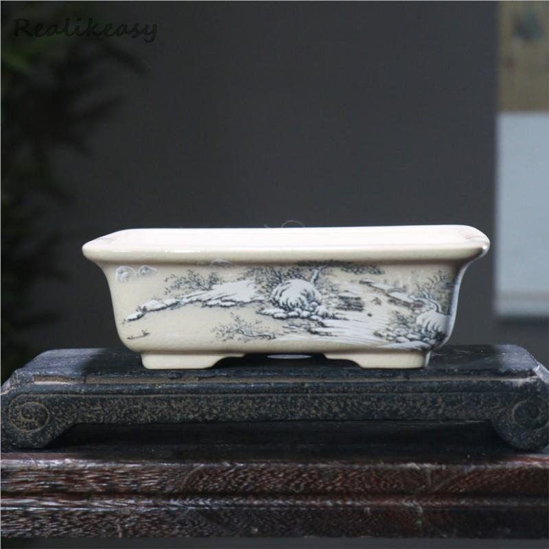 Japanese Garden Bonsai - 6 ukuran Pot bunga pasir ungu