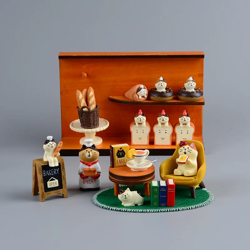 Bonsai Garden Japan - Dekorasi Dapur Roti Panggang Kucing Kartun