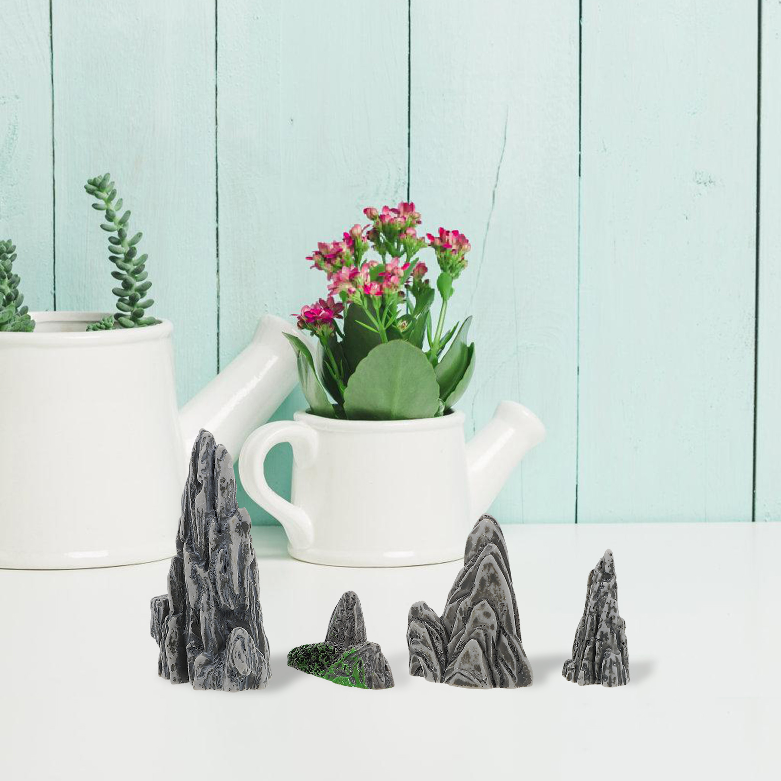 Bonsai Garden With Sand - Dekorasi Bonsai Batu Miniatur 4pcs Model