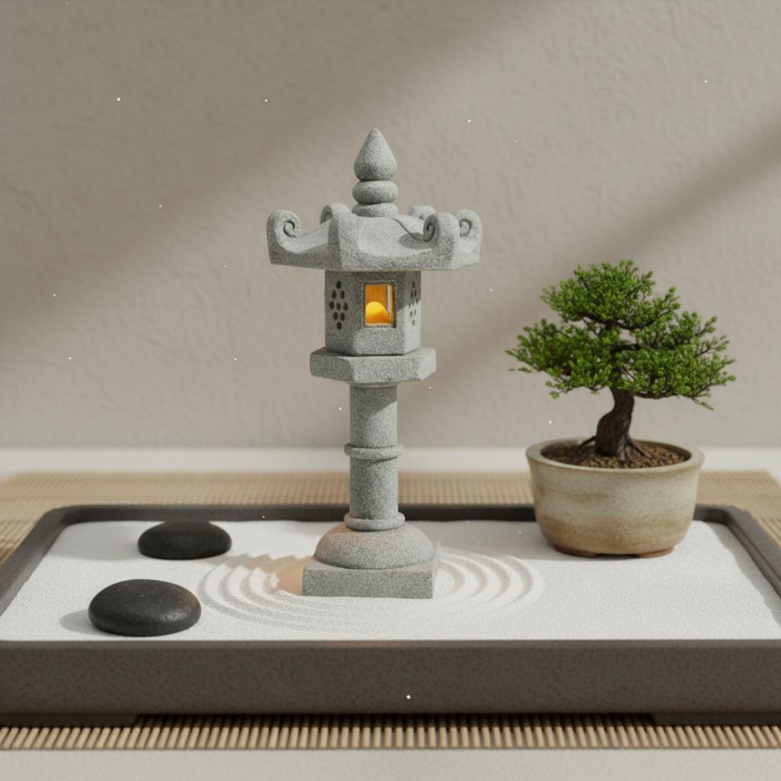 Lentera Batu Miniatur Antik un - Japanese Garden Bonsai ulasan dan harga