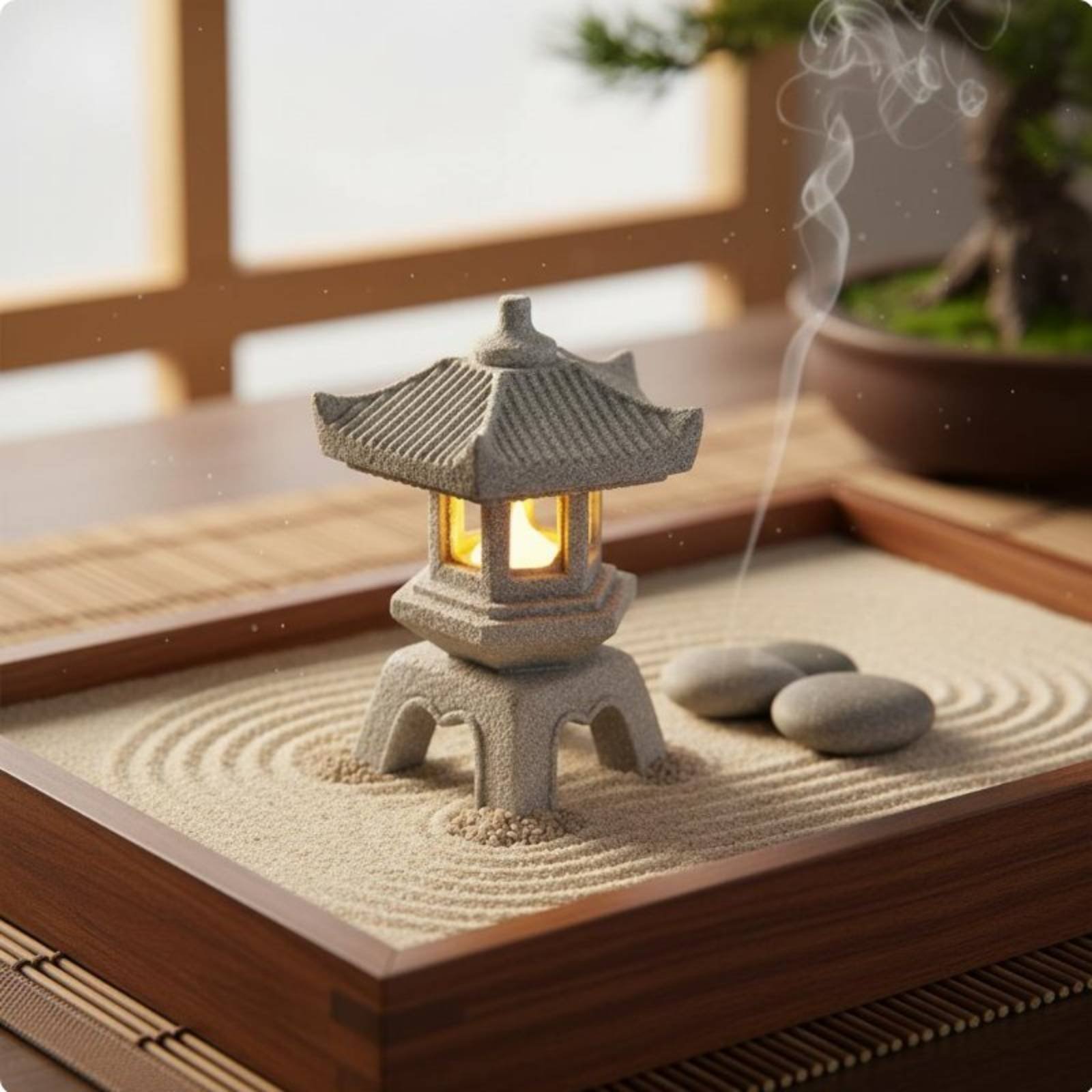 Lentera Batu Miniatur Antik un - Japanese Garden Bonsai ulasan dan harga