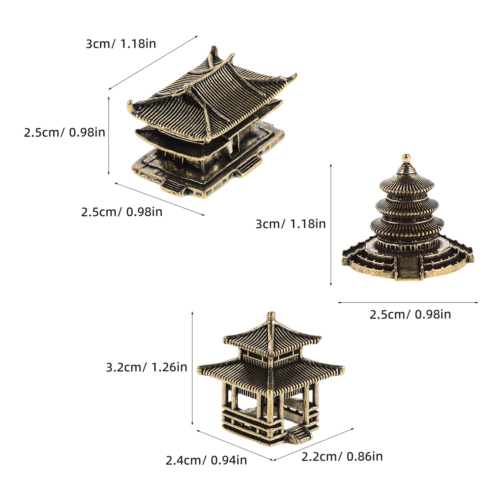 3 Buah Patung Pagoda Tembaga P - Japanese Garden Bonsai ulasan dan harga
